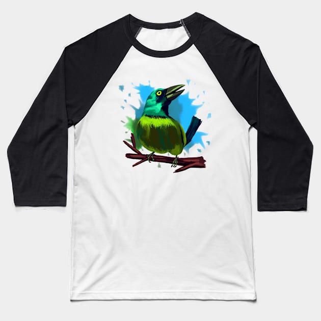 Colorful Grackle Baseball T-Shirt by Antiope